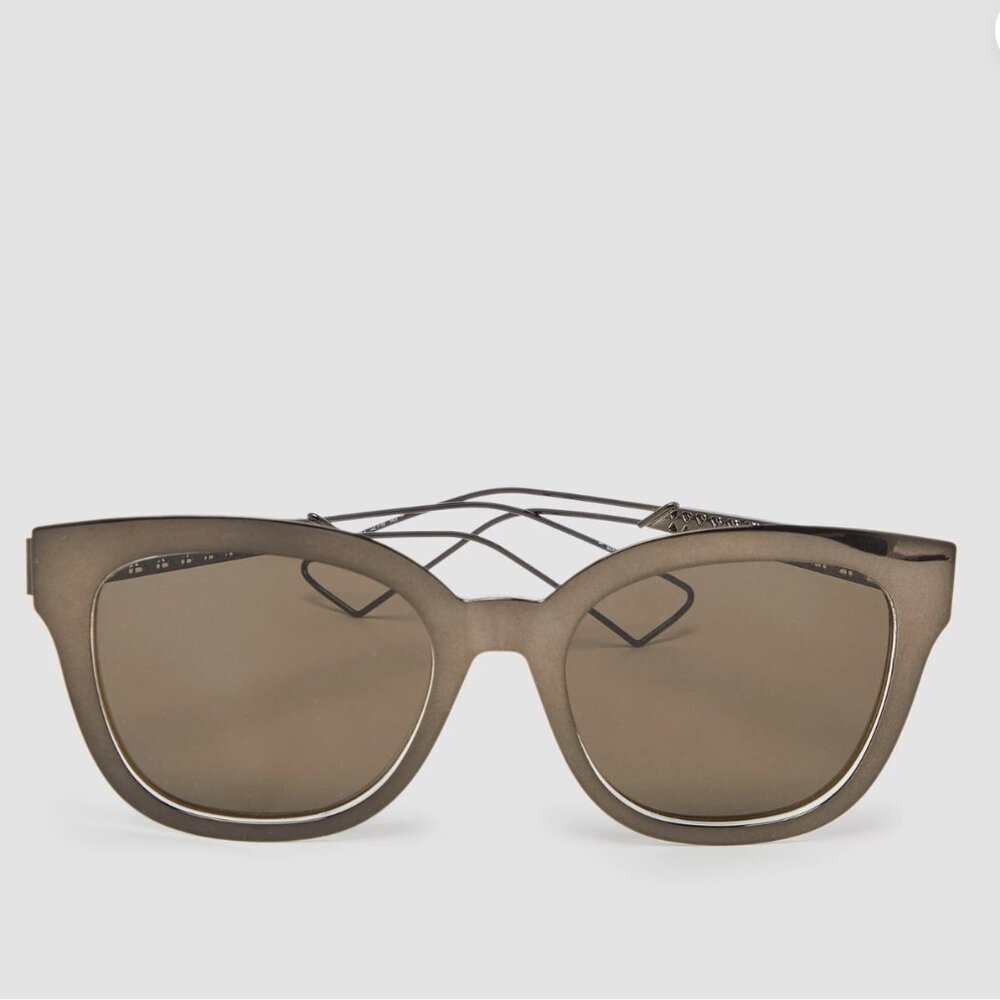 Dior Gunmetal Tone/Brown TGTEJ Diorama 1 Cat-Eye Sunglasses